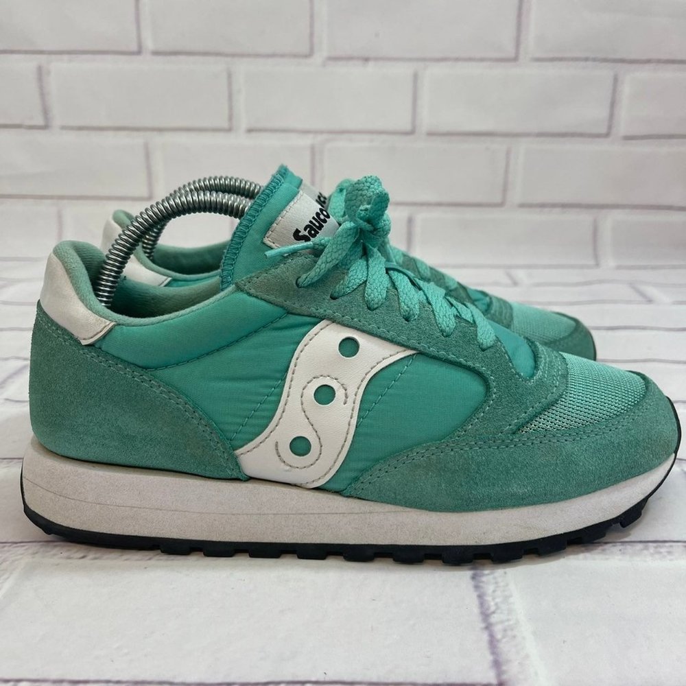 Saucony Jazz Women's Suede Green Casual Sneaker Shoes Vintage Design S60368
